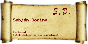Sabján Dorina névjegykártya